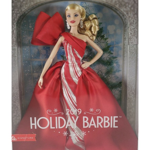 2019 Holiday Barbie Doll - Blonde Curls Mattel Barbie Signature Stand Included - Picture 2 of 10